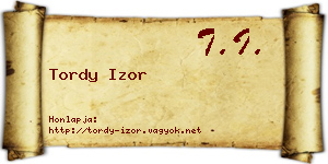 Tordy Izor névjegykártya